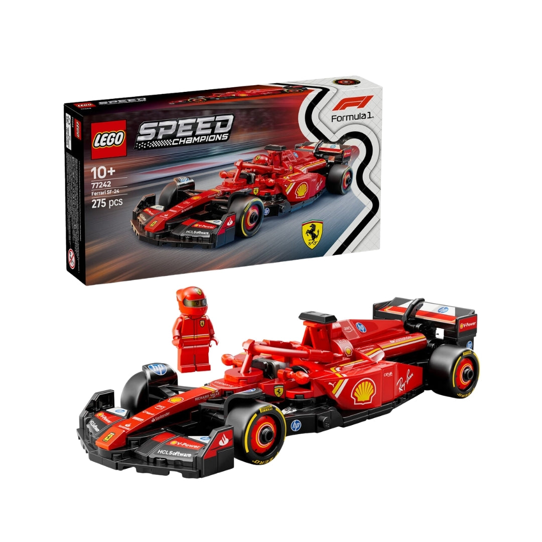 LEGO Speed Champions Ferrari SF-24 F1 Race Car Building Set and Toy Driver 77242