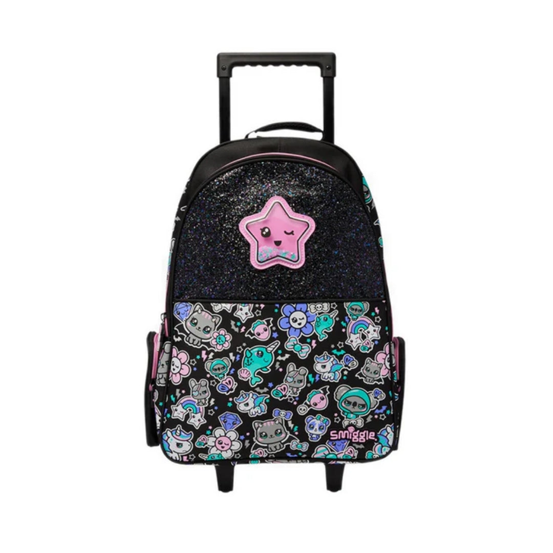 Smiggle Bright Eyes Trolley Backpack With Light Up Wheels