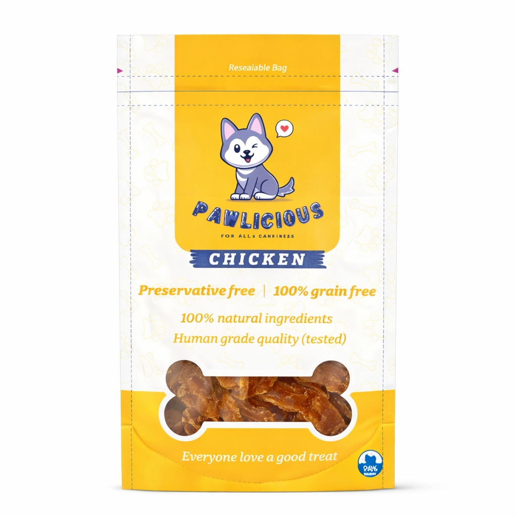 Pawlicious Chicken Jerky Pet Treats 70 grams