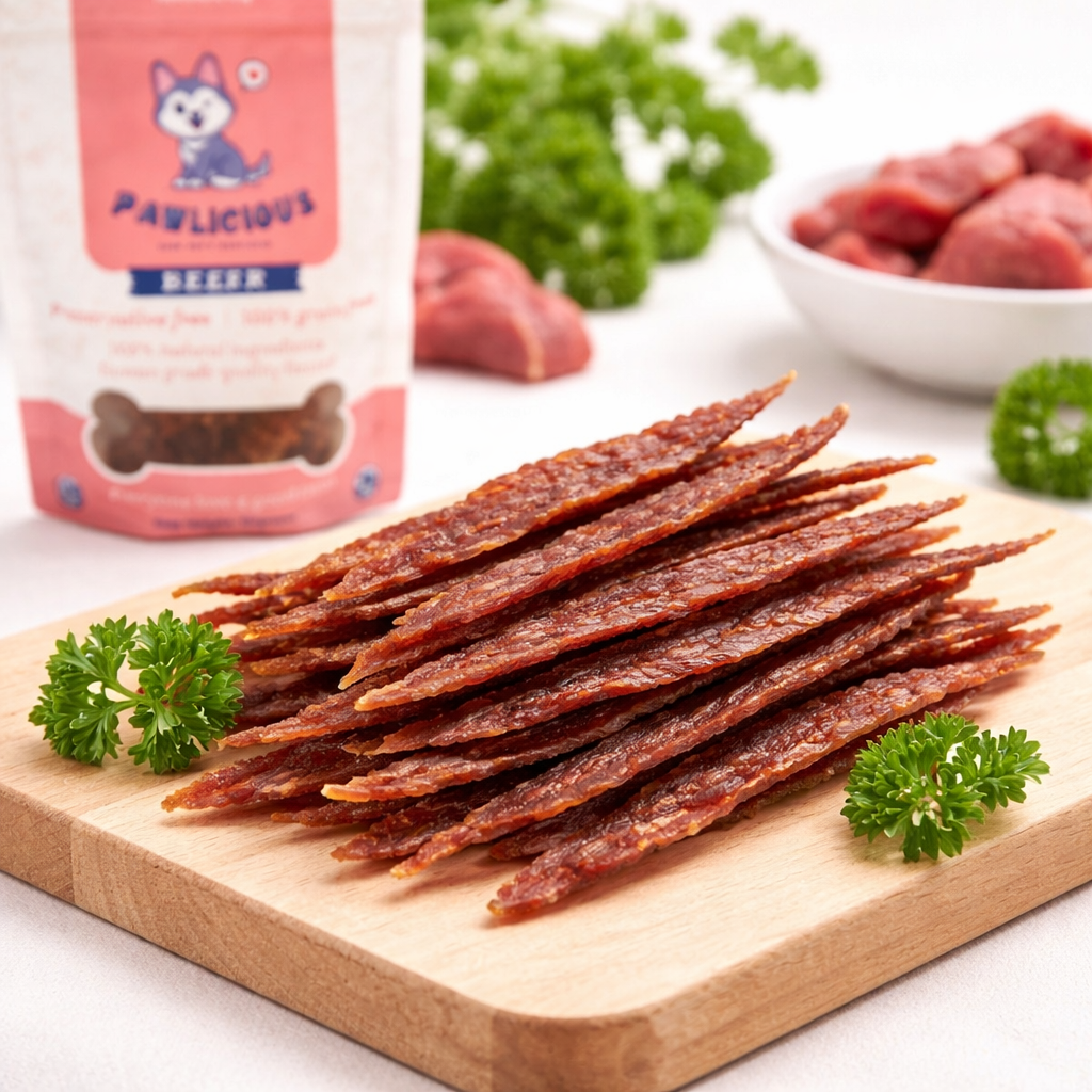 Pawlicious Beef Jerky Pet Treats 70 grams