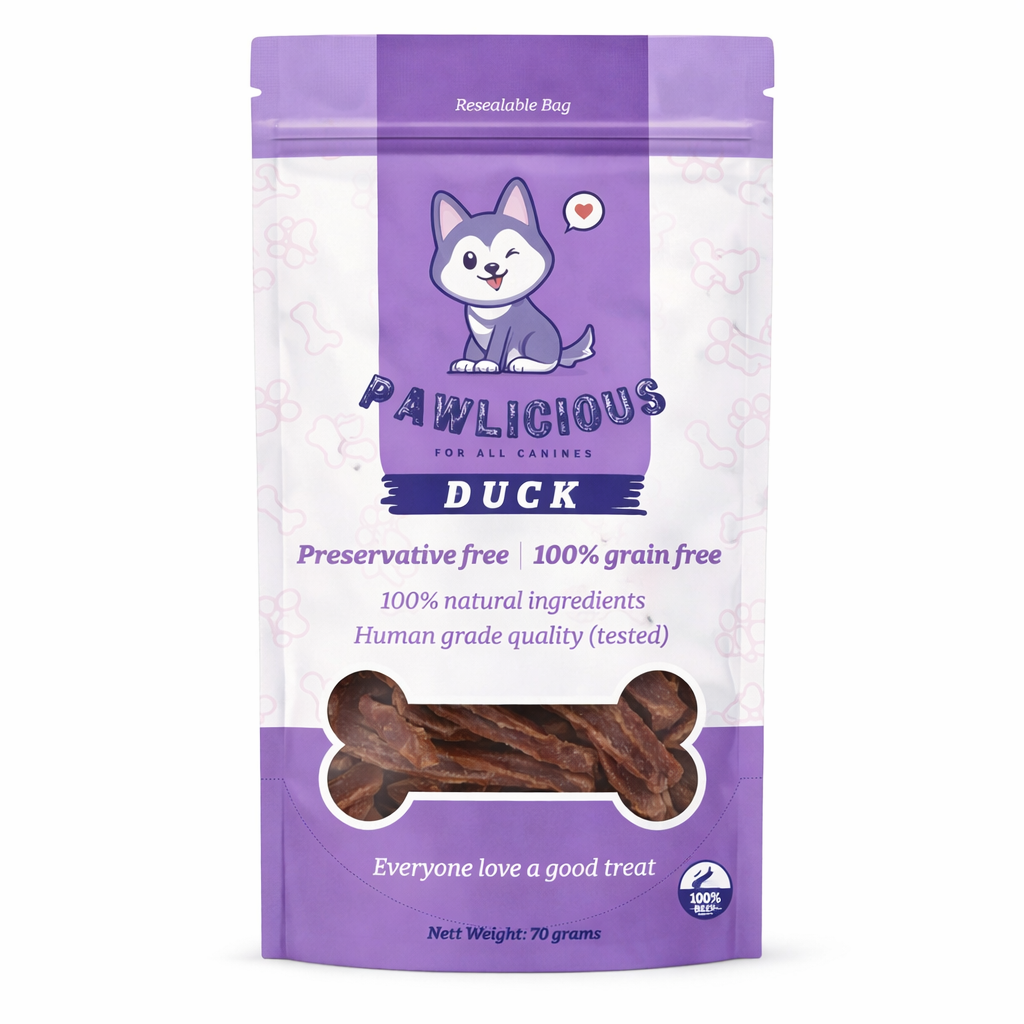 Pawlicious Duck Jerky Pet Treats 70 grams