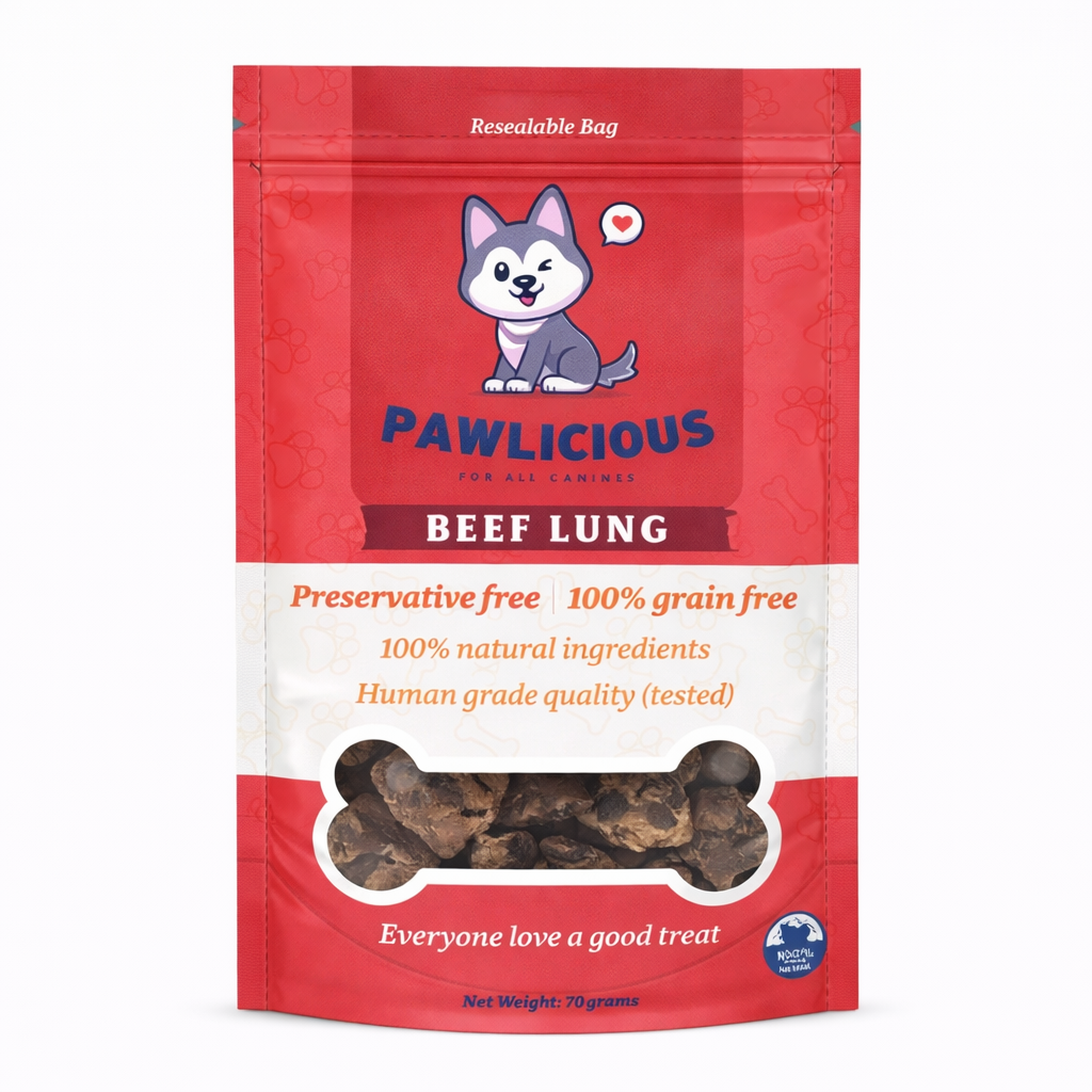 Pawlicious Beef Lung Pet Treats 70 grams