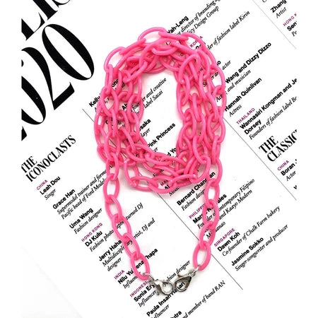 Accessories Tali / Kalung Masker Rantai Pink
