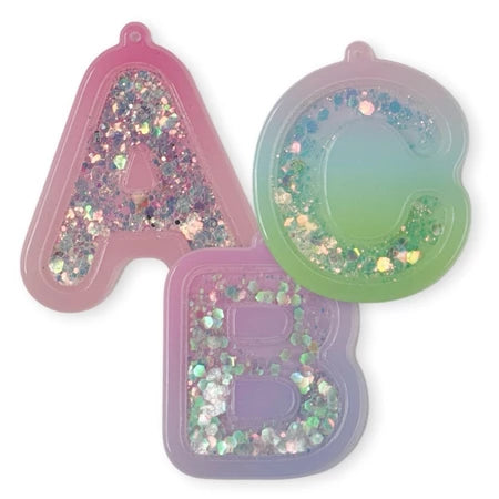 Accessories DIY Gantungan Kunci Huruf Glitter Nama Custom