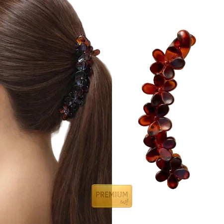 Accessories Jepit Pisang Premium Bunga Hitam Coklat (pc)
