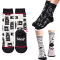 Accessories Kaus Kaki Panjang Camera Skull Black White