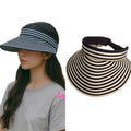 Accesories Topi Pantai Wanita Garis Lipat Topi Anti UV Topi Jogging