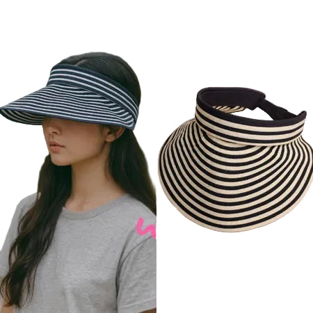 Accesories Topi Pantai Wanita Garis Lipat Topi Anti UV Topi Jogging