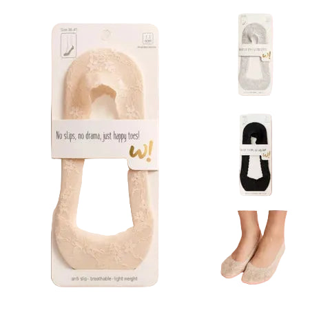 Accessories Kaus Kaki In Socks Invisible Wanita Anti Slip Pendek Bunga Lace