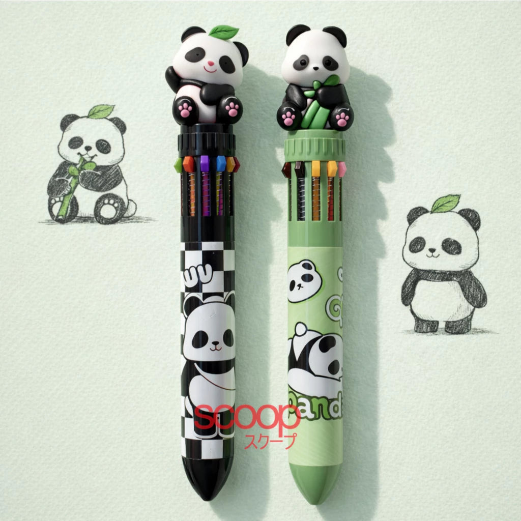 Pen 10 Warna Panda Color Ballpoint