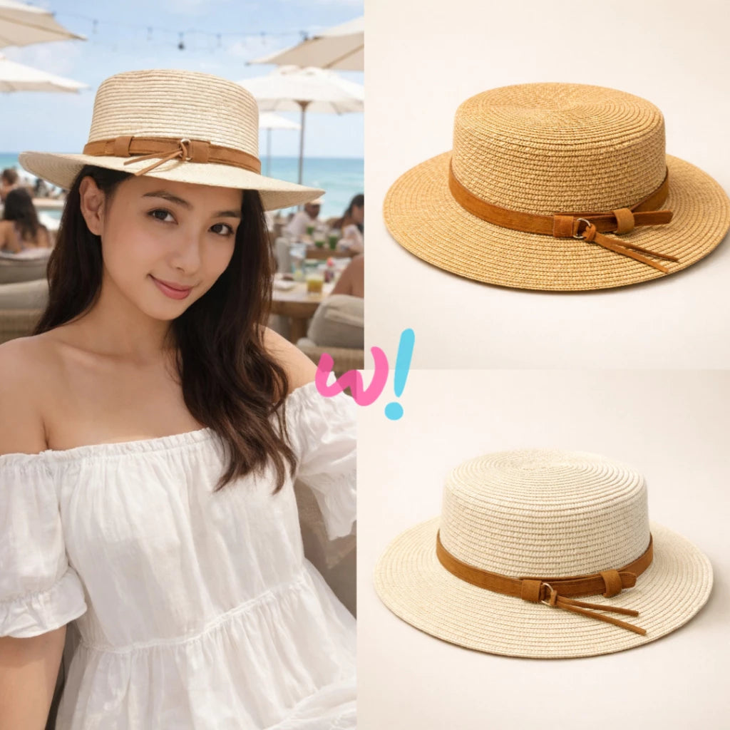 Topi Pantai Wanita Topi Boater Rajut